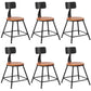 Industrial Armless Backrest Counter Stool Iron Dining Room Bar Stool with Seat and Pedal