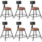 Industrial Armless Backrest Counter Stool Iron Dining Room Bar Stool with Seat and Pedal
