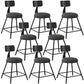 Industrial Armless Backrest Counter Stool Iron Dining Room Bar Stool with Seat and Pedal