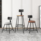 Industrial Armless Backrest Counter Stool Iron Dining Room Bar Stool with Seat and Pedal