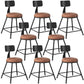 Industrial Armless Backrest Counter Stool Iron Dining Room Bar Stool with Seat and Pedal