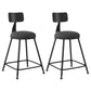 Industrial Armless Backrest Counter Stool Iron Dining Room Bar Stool with Seat and Pedal