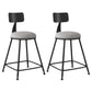 Industrial Armless Backrest Counter Stool Iron Dining Room Bar Stool with Seat and Pedal