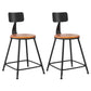 Industrial Armless Backrest Counter Stool Iron Dining Room Bar Stool with Seat and Pedal