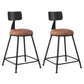 Industrial Armless Backrest Counter Stool Iron Dining Room Bar Stool with Seat and Pedal