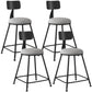 Industrial Armless Backrest Counter Stool Iron Dining Room Bar Stool with Seat and Pedal
