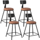 Industrial Armless Backrest Counter Stool Iron Dining Room Bar Stool with Seat and Pedal