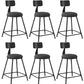 Industrial Armless Backrest Counter Stool Iron Dining Room Bar Stool with Seat and Pedal