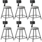 Industrial Armless Backrest Counter Stool Iron Dining Room Bar Stool with Seat and Pedal