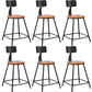Industrial Armless Backrest Counter Stool Iron Dining Room Bar Stool with Seat and Pedal