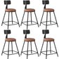 Industrial Armless Backrest Counter Stool Iron Dining Room Bar Stool with Seat and Pedal