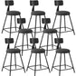 Industrial Armless Backrest Counter Stool Iron Dining Room Bar Stool with Seat and Pedal