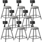Industrial Armless Backrest Counter Stool Iron Dining Room Bar Stool with Seat and Pedal