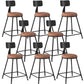 Industrial Armless Backrest Counter Stool Iron Dining Room Bar Stool with Seat and Pedal
