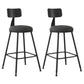 Industrial Armless Backrest Counter Stool Iron Dining Room Bar Stool with Seat and Pedal