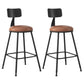 Industrial Armless Backrest Counter Stool Iron Dining Room Bar Stool with Seat and Pedal