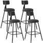 Industrial Armless Backrest Counter Stool Iron Dining Room Bar Stool with Seat and Pedal