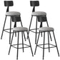 Industrial Armless Backrest Counter Stool Iron Dining Room Bar Stool with Seat and Pedal