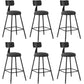 Industrial Armless Backrest Counter Stool Iron Dining Room Bar Stool with Seat and Pedal