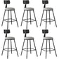 Industrial Armless Backrest Counter Stool Iron Dining Room Bar Stool with Seat and Pedal