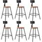 Industrial Armless Backrest Counter Stool Iron Dining Room Bar Stool with Seat and Pedal