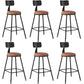 Industrial Armless Backrest Counter Stool Iron Dining Room Bar Stool with Seat and Pedal