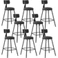 Industrial Armless Backrest Counter Stool Iron Dining Room Bar Stool with Seat and Pedal
