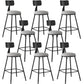 Industrial Armless Backrest Counter Stool Iron Dining Room Bar Stool with Seat and Pedal
