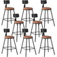Industrial Armless Backrest Counter Stool Iron Dining Room Bar Stool with Seat and Pedal