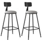 Industrial Armless Backrest Counter Stool Iron Dining Room Bar Stool with Seat and Pedal