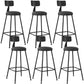Industrial Armless Backrest Counter Stool Iron Dining Room Bar Stool with Seat and Pedal