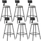 Industrial Armless Backrest Counter Stool Iron Dining Room Bar Stool with Seat and Pedal