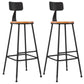 Industrial Armless Backrest Counter Stool Iron Dining Room Bar Stool with Seat and Pedal