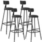 Industrial Armless Backrest Counter Stool Iron Dining Room Bar Stool with Seat and Pedal