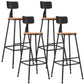 Industrial Armless Backrest Counter Stool Iron Dining Room Bar Stool with Seat and Pedal