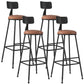 Industrial Armless Backrest Counter Stool Iron Dining Room Bar Stool with Seat and Pedal
