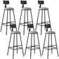 Industrial Armless Backrest Counter Stool Iron Dining Room Bar Stool with Seat and Pedal