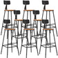 Industrial Armless Backrest Counter Stool Iron Dining Room Bar Stool with Seat and Pedal