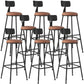 Industrial Armless Backrest Counter Stool Iron Dining Room Bar Stool with Seat and Pedal
