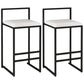 Modern Armless Backrest Counter Stool Iron Kitchen Bar Stool with  Cushion and Pedal