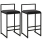 Modern Armless Backrest Counter Stool Iron Kitchen Bar Stool with  Cushion and Pedal
