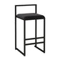 Modern Armless Backrest Counter Stool Iron Kitchen Bar Stool with  Cushion and Pedal