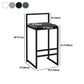 Modern Armless Backrest Counter Stool Iron Kitchen Bar Stool with  Cushion and Pedal