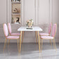 Set da tavolo da pranzo rettangolare glam 1/2/5 pezzi Dinette set con top in pietra sinterizzata bianca