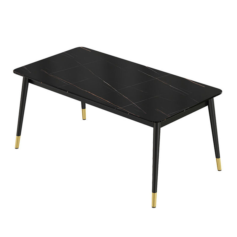 Set di tavoli da pranzo in ferro moderno 1/2/3/5/7 pezzi Dinette Set con top in pietra sinterizzata