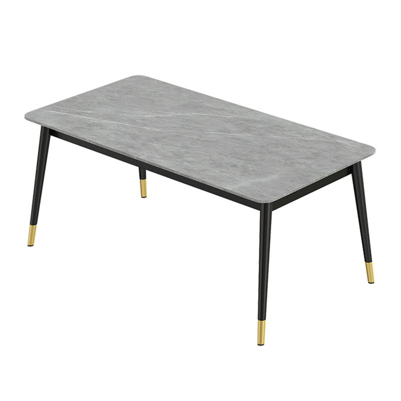 Set di tavoli da pranzo in ferro moderno 1/2/3/5/7 pezzi Dinette Set con top in pietra sinterizzata