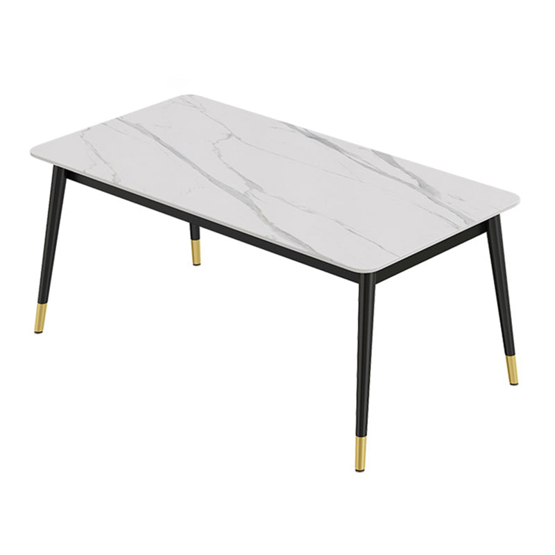 Set di tavoli da pranzo in ferro moderno 1/2/3/5/7 pezzi Dinette Set con top in pietra sinterizzata