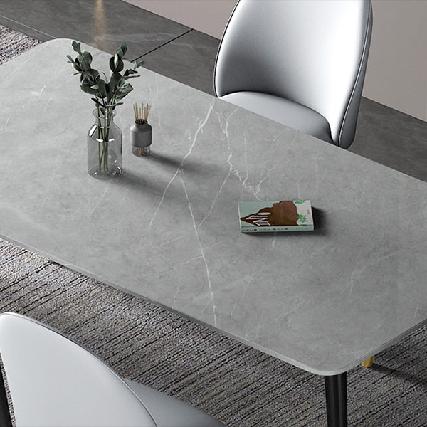 Set di tavoli da pranzo in ferro moderno 1/2/3/5/7 pezzi Dinette Set con top in pietra sinterizzata