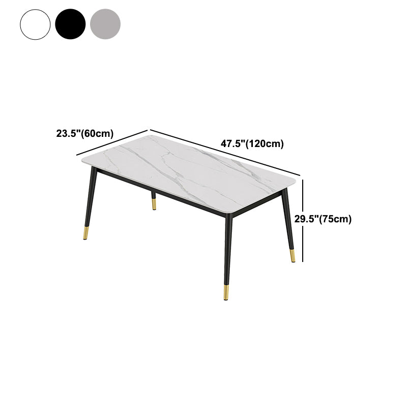 Set di tavoli da pranzo in ferro moderno 1/2/3/5/7 pezzi Dinette Set con top in pietra sinterizzata