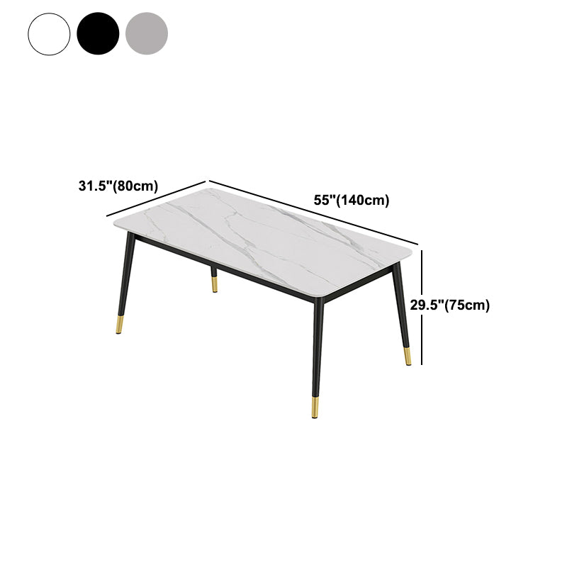 Set di tavoli da pranzo in ferro moderno 1/2/3/5/7 pezzi Dinette Set con top in pietra sinterizzata